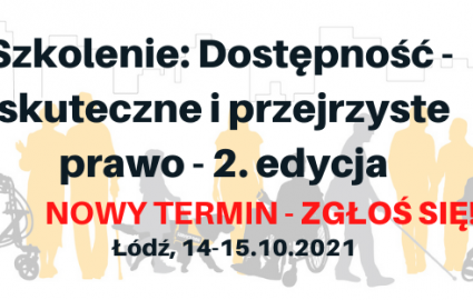 Tytuł pojektu w kolorze czarnym ze wskazaniem terminu szkolenia na tle grafiki przedstawiajacej sylwetki ludzi w kolorze szaro- żółtym 