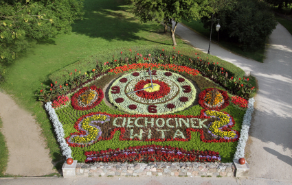 Zegar kwiatowy w Ciechocinku