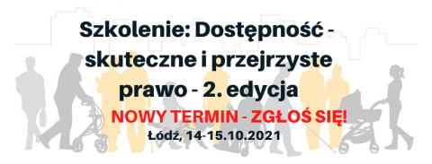 Tytuł pojektu w kolorze czarnym ze wskazaniem terminu szkolenia na tle grafiki przedstawiajacej sylwetki ludzi w kolorze szaro- żółtym