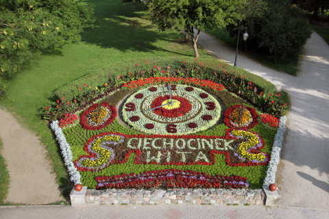 Zegar kwiatowy w Ciechocinku