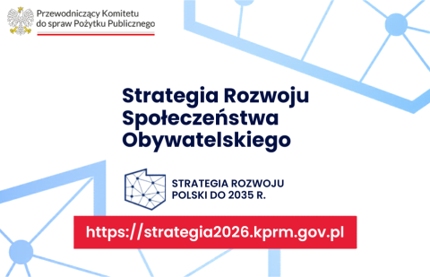 Grafika promująca Strategię Rozwoju Społeczeństwa Obywatelskiego